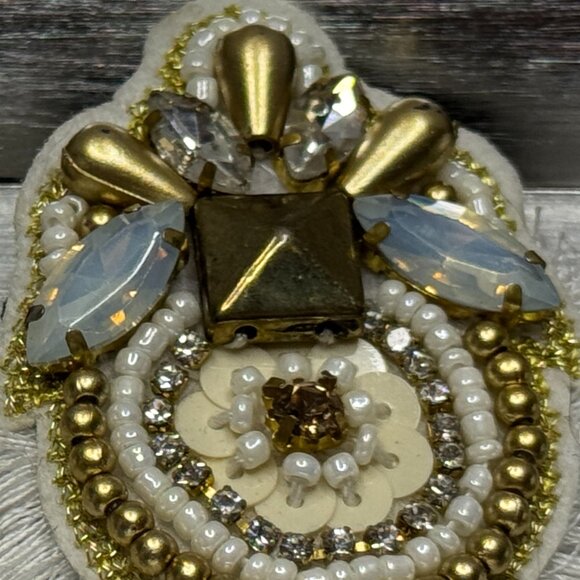 ✨ Vintage-Inspired Beaded Statement Earrings – Gold & Pearl Boho Glam Plunder - Picture 3 of 3